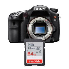 소니 알파 A77 DSLR 카메라 메모리카드 샌디스크 울트라SD 64GB - a77