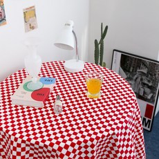 베어 체커보드 테이블보 2인용 5color, 레드