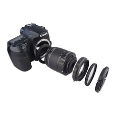 카메라 매크로 렌즈 리버스 어댑터 세트 캐논 EOS 70D 80D 700D 750D 800D 1200D 100D 200D 5D2 5DIII 5DIV 6D Mark II 77D 7, 6)Leave lens model - 캐논 EF (EO