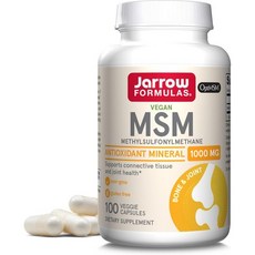 Jarrow Formulas 자로우 포뮬라 영양제 재로우 포뮬러 MSM 캡슐 1000mg 메틸술포닐메탄 관절 건강 지원 200캡슐 최대 200인, 100정