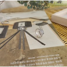 국화큐브크리스탈반지