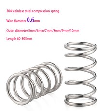 긴 와이어 직경 0 6mm 스테인레스 스틸 304 압축 Y자형 60 305mm, 5mm, 0.6mm, 100mm 5PCS, 1개