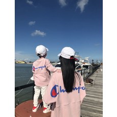 패밀리룩 가을 간절기 모녀커플 루즈핏 맨투맨 후드 티셔츠 가족티셔츠 6105