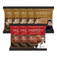 천하일미 홍석천 이원일 떡갈비 전통 5팩+매콤 3팩 (총16장), 단품