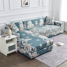 안락 의자 용 소파 시트 커버 이동식 탄성 쿠션 L 모양 Chaise longue 코너 2 개 구매, [02] Medium(145-185cm)1pc, [19] Color 18