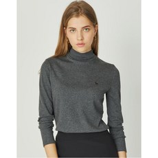 헤지스 여성 20FW 차콜그레이 멜란지 면 긴팔티셔츠 HSTS0D902CG