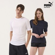 매장정품 푸마 PUMA 11 흡한속건 메쉬 반팔티셔츠 유니 네이비화이트 260156