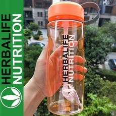 1000ml 허벌 라이프 영양 BPA 무료 플라스틱 물 주스 휴대용 물병, 주황색