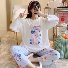 레이빈컴퍼니 긴팔수유복 산욕기룩 봄가을 계절 순면 코튼 3달2 임신기간 임산부잠옷 산모 입원함 유니폼 산후