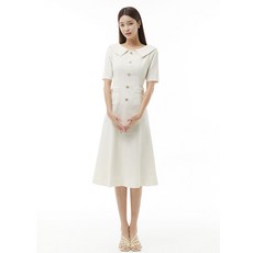 잇미샤 보트넥 장식단추 원피스 ITN4ZOP700 (IVORY)