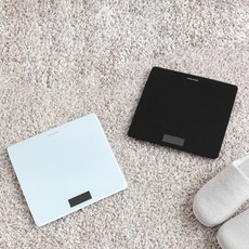 더에버 스마트 디지털 체중계 미니 전자 저울 몸무게, 블랙 (건전지 미포함)
