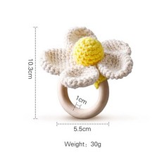 몬테소리 장난감 1 개 아기 Teether 음악 딸랑이 동물 크로셰 코끼리 기린 반지 나무 체육관, [25] Flower, 25.Flower