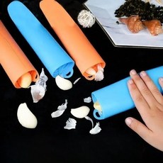 수동 마늘필러 마늘다지기 마늘분쇄기 주방용품 고무 롤링 껍질 벗기기, 3p 무작위 색상