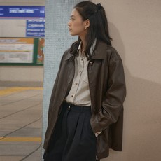 틸아이다이 Eco leather pocket jacket_Brown - 틸아이다이