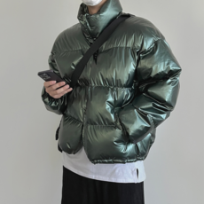 무지샵 남자 남성 하이라이트 웰론 유광 패딩 상품 이미지