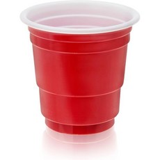트루 1.5oz 레드 파티 샷 안경 플라스틱 컵 축구 경기 스포츠 아웃도어 액세서리 20개 세트, Set of 20, Red Plastic Cup