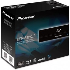 파이오니어 BDR-S12XLT 16X SATA 블루레이 DVD CD 버너 - M-디스크 및 BDXL 디스크(블랙 글로시 코팅, 단일옵션, 단일옵션