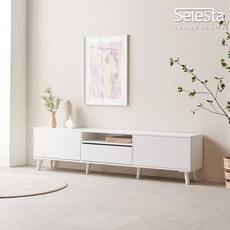 셀레스타 포커스 1800 TV거실장 AV수납 도어형 티비다이 (서랍 사은품 증정), 화이트_ABA54