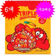 [쿠키타임] 쓰리플 초콜렛 청크 25g X 7 개 175g X6개 묶음, 1개