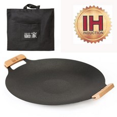 한솔가 탈착식 인덕션 무쇠그리들팬 39CM(가방포함), 단일사이즈, 1개
