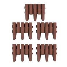 5Pcs 정원 가장자리 테두리 울타리 테두리 분리형 조경 테두리 장식 마당 식물 정원 펜싱 울타리 라이너 야외, 갈색, 28cmx23cmx3.5cm, 플라스틱
