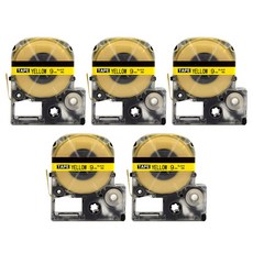 트렌드하우 엡손 호환 라벨테이프 SC9Y 9mm 노랑바탕/검정글씨 5개