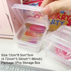 뚜껑이 있는 플라스틱 알약 케이스 투명 비즈 용기 쥬얼리 정리함 작은 카드 컬렉션 사진 보관함 포토, style 2, 2) style 2