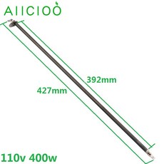 AIICIOO 110v 전기 관형 가열 요소 SUS304 스트레이트 스타일 히터 400w 라운드 금속 시트 사우나 발열체, as the picture shows 4, 1개, 1) 110V - as the picture shows