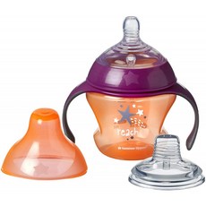 Tommee Tippee First Sips 소프트 트랜지션 컵 잇몸에 부드럽게 닿음 흘림 방지 식기 세척기 사용 가능 - 4개월 이상 142g, 단일옵션, 단일옵션