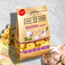 Nina Farina тарталини со вкусом чеснока, 180 г