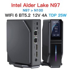 미니 PC SZBOX S1 Alder Lake 미니 PC 게이머 컴퓨터 N97 최대 3.6Ghz DDR4 3200Mhz 16GB 512GB SSD Win11 WIFI6 BT5, NO RAM NO SSD_AU, 1개