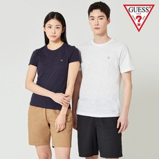 게스 커플 슬럽 라운드 반팔티 남 NO2KE433