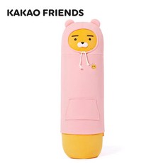 KAKAO FRIENDS 2021년 최신형 라이언바디필로우 쿠션형 롱베개 편리한 세척, RYAN- 핑크 후디 (분리형)_한 사이즈