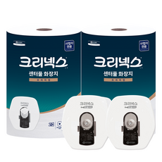 크리넥스 센터풀 점보롤 프리미엄 800매X2팩+전용용기 케이스 2개, 1세트, 3롤, 230m