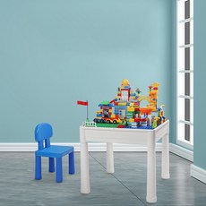 MOLY 아동 가정용 레고책상 레고테이블세트 J1575, 책상+220PCS+80PCS+의자 2개