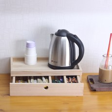 원목가구공방뚝딱 원목 티박스 서랍형 서랍티박스 커피정리함 차보관 티백수납, 바니시코팅추가, 1개