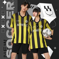 싸커 엠블럼 풋볼져지 옐로우블랙 남여공용 블록코어 축구반티