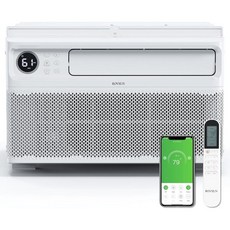ROVSUN 스마트 8000 BTU 윈도우 에어컨와이파이 포함 에너지 절약 AC 유닛리모트 앱 컨트롤 타이머 기능 및 간편한 설치 키트 최대 350평방피트 115V60Hz 흰색