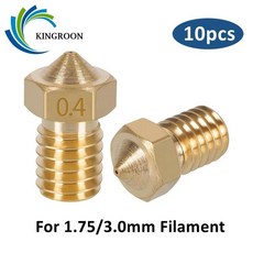 노즐 0.2 3D 0.5 노즐 스레드 0.4 모든 1.75mm 금속 부품 0.6 3mm 10pcs 0.8 1.0mm M6 E3D V5 프린터 V6 0.3 필라멘트 KINGROON, 12) 0.2mm 3mm