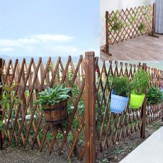 자바라 래티스 접이식 나무울타리 펜스 휀스 fence 방부목 마당 정원꾸미기 옥상테라스 전원주택 담장, 거치형, 80cm