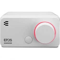 EPOS GSX 300 외장 컴퓨터 사운드 카드 고해상도 스테레오 7.1 서라운드 LED 볼륨 다이얼 사용자 지정 가능한 스마트 버튼 Windows 10 동기화됨 스노우 에디션, White, 1개