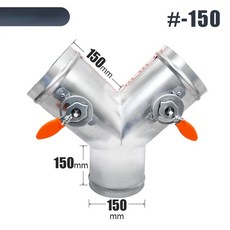 아연 도금 Y형 수동 덕트 풍량 조절 밸브 공기 댐퍼 3 방향, 07 diameter 150mm
