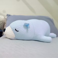 시어서커 냉감 쿠션 안고자는 동물인형 바디필로우, 블루북극곰