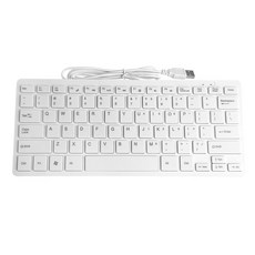 미니 슬림 멀티미디어 USB 유선 노트북 노트북 PC 컴퓨터 용 외부 키보드, 하얀색