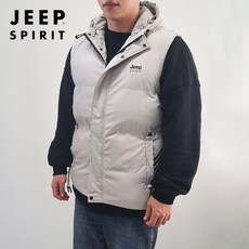 JEEP SPIRIT 숏 후드 패딩 조끼 베스트 가을 겨울 공용 지퍼 캐쥬얼 아우터