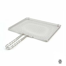 스테인리스 양면 직사각 석쇠 중 그릴 생선 구이, 1개