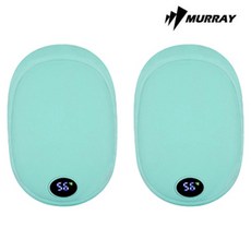 머레이 LED 파스텔 손난로 보조배터리 USB 충전식, 블루 1+1