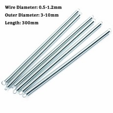 와이어 직경 0.5-1.2mm 외부 3-10mm 300mm 스프링 스틸 이중 후크 긴 확장 장력 하드웨어 액세서리 1 개, [01] 1pcs, [05] 0.5x4x300mm, 1개
