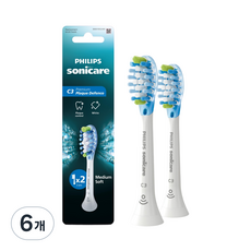 소닉케어 C3 프리미엄 케어 칫솔모 화이트, HX9042/14, 6개