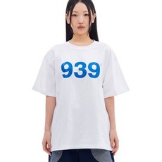 아카이브볼드 939 로고 티셔츠 화이트 블루